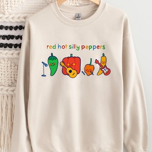 Red Hot Silly Peppers Shirt, Trending Unisex Tee Shirt, Unique Shirt Gift,Cute Chilli Music Band Tee,Red Hot Silly Peppers Sweatshirt Hoodie
