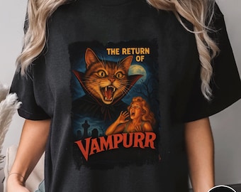 Vampurr Cat Horror Movie Shirt, Funny Halloween Tee