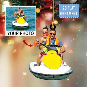 Personalisiertes Foto-Jetski-Ornament, Acryl-2D-Ornament, Weihnachtsgeschenke für Jetski, individuelle Ornamente, Geschenk für Jetski-Liebhaber, Jetski-Ornament