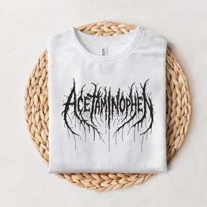 Acetaminophen Black Metal Embroidery File, Gothic Text Design (Digital Download) image 3