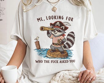 Funny Raccoon Pirate Sweatshirt, Introvert Meme Hoodie, Gift