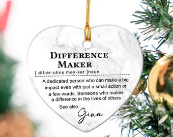 Keramisch ornament 'Difference Maker', cadeau voor mentor