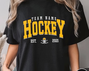 Sweat-shirt personnalisé de l'équipe de hockey, sweat à capuche de hockey avec nom personnalisé, nom de l'équipe de hockey, sweat-shirt de baseball, cadeau chemise unique pour les amateurs de hockey