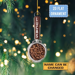 Portafilter Coffee Ornament, Akrylowa 2D Ornament, Personalizowana Ekspresowa Do Kawy Ornament, Ekspresowa Do Kawy Ornament Świąteczny, Love Coffe Ornament