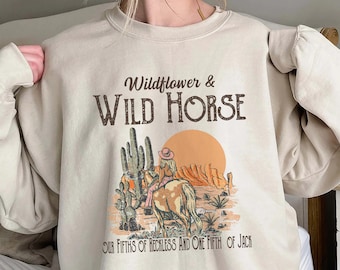 Wildflower And Wild Horse Shirt, Trending Unisex Tee Shirt, Western Rodeo Wilson Shirt, Country Concert Sweatshirt, Nashville Cowgirl Hoodie