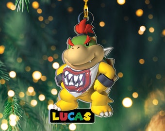 Ornement Bowser personnalisé, ornement de Noël Super Mario, cadeau de joueur, ornement de Noël pour enfant, cadeau de Noël Super Mario Kids