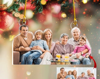 Personalized Family Photo Ornament, Christmas Picture Ornament, Family Photo Ornament, Christmas 2023 Gifts, Custom Family Portrait Ornament
