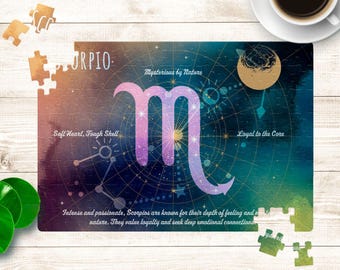 Rompecabezas de Escorpio: rompecabezas del zodíaco de 120 o 252 piezas, regalo de astrología, actividad familiar divertida, decoración del hogar, idea de regalo única