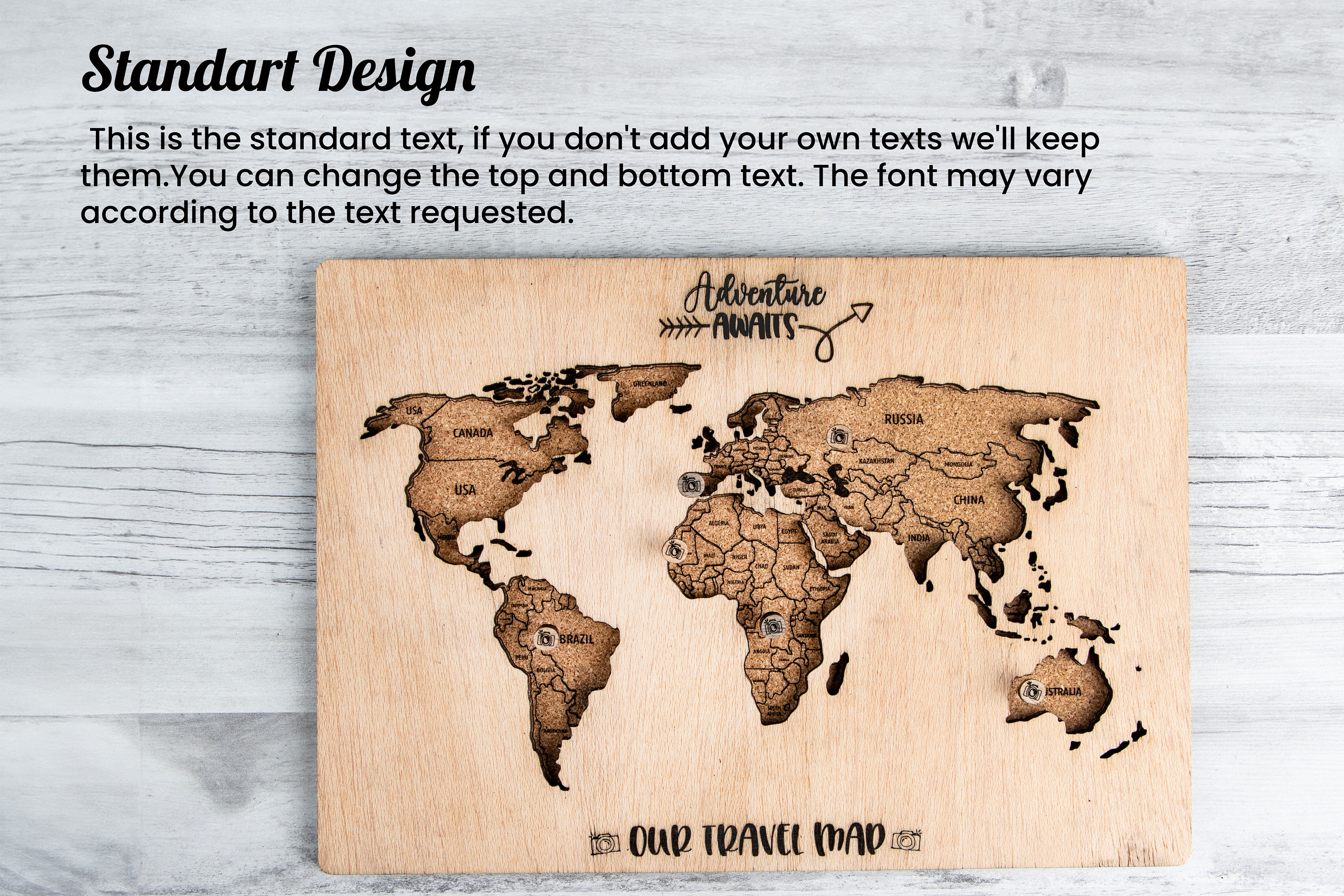 Custom World Map Pin Cork Board personalized Home decorative Wood Cardboard Travel Memory Journey Adventures Personalised Pins free gift