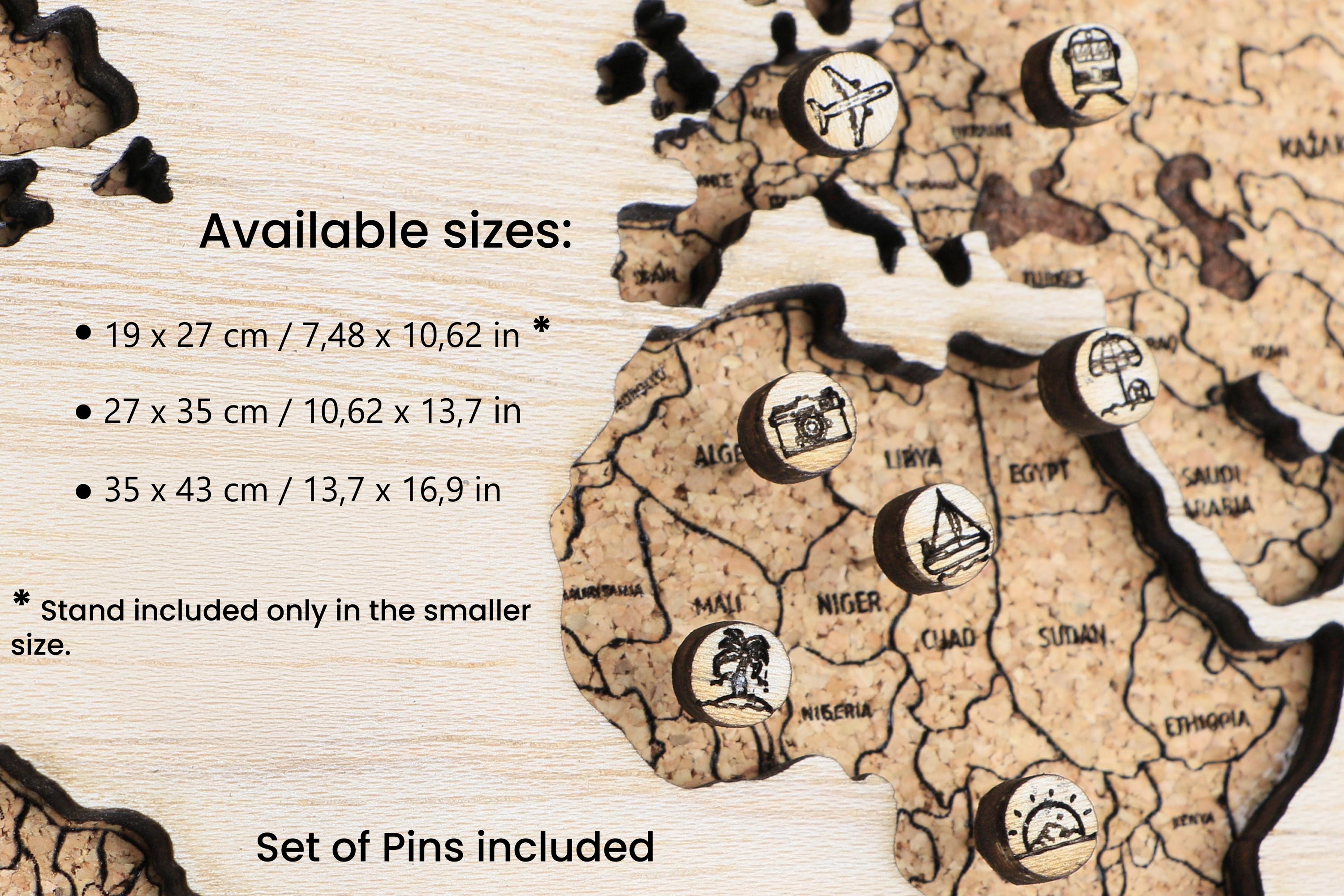 Custom World Map Pin Cork Board personalized Home decorative Wood Cardboard Travel Memory Journey Adventures Personalised Pins free gift