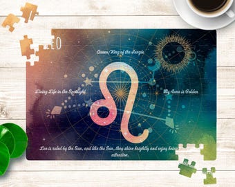 Leo Puzzle - Rompecabezas del zodíaco de 120 o 252 piezas, regalo astrológico, actividad familiar divertida, decoración del hogar, idea de regalo única