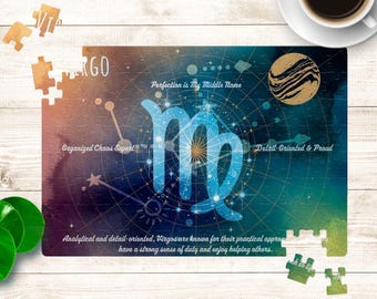 Rompecabezas de Virgo: rompecabezas del zodíaco de 120 o 252 piezas, regalo de astrología, actividad familiar divertida, decoración del hogar, idea de regalo única