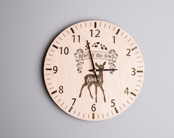 Reloj personalizado grabado en madera - reloj de pared Reloj personalizado hecho a mano para paredes Decoración y regalo