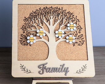 Árbol genealógico personalizado, genealogía, nombres de los padres, parentesco, regalo, marco, pin grabado, regalo único