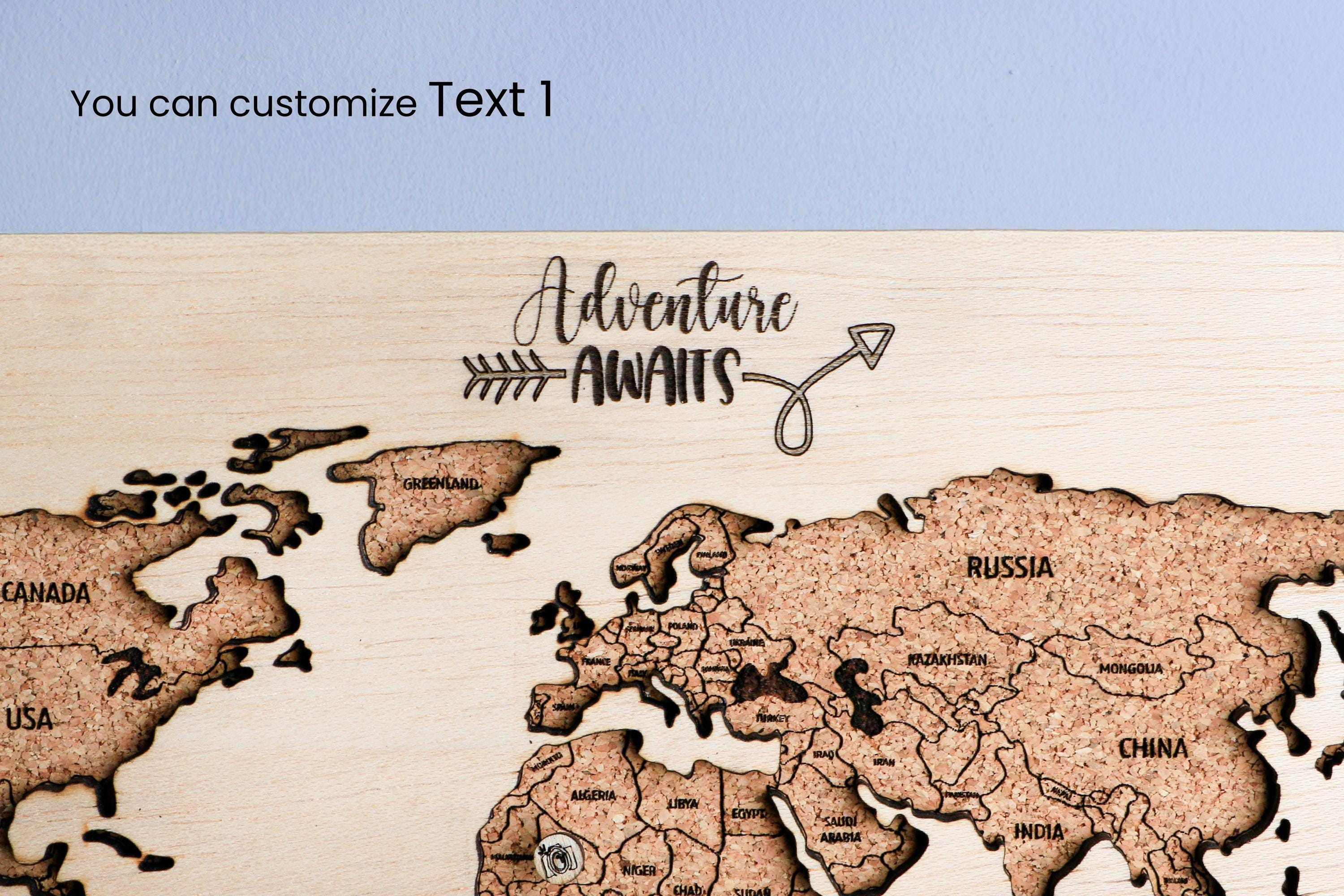 Custom World Map Pin Cork Board personalized Home decorative Wood Cardboard Travel Memory Journey Adventures Personalised Pins free gift