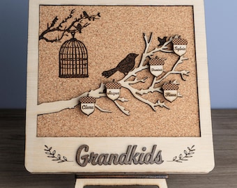 Árbol genealógico de madera personalizado, arte de pared con nombre personalizado, letrero grabado, decoración cortada con láser, regalo, ascendencia, artesanía en madera, obra de arte genealógica