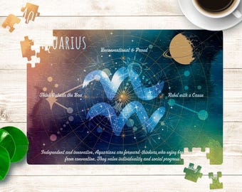 Rompecabezas de Acuario - Rompecabezas del Zodíaco de 120 o 252 piezas, regalo de astrología, actividad familiar divertida, decoración del hogar, idea de regalo única