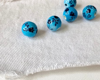 Ceramic Beads with flowers