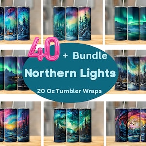 Northern Lights Tumbler Mega Bundle 20oz Alcohol Ink Sublimation Tumbler Galaxy Designs Straight & Tapered Skinny Tumbler Wrap PNG