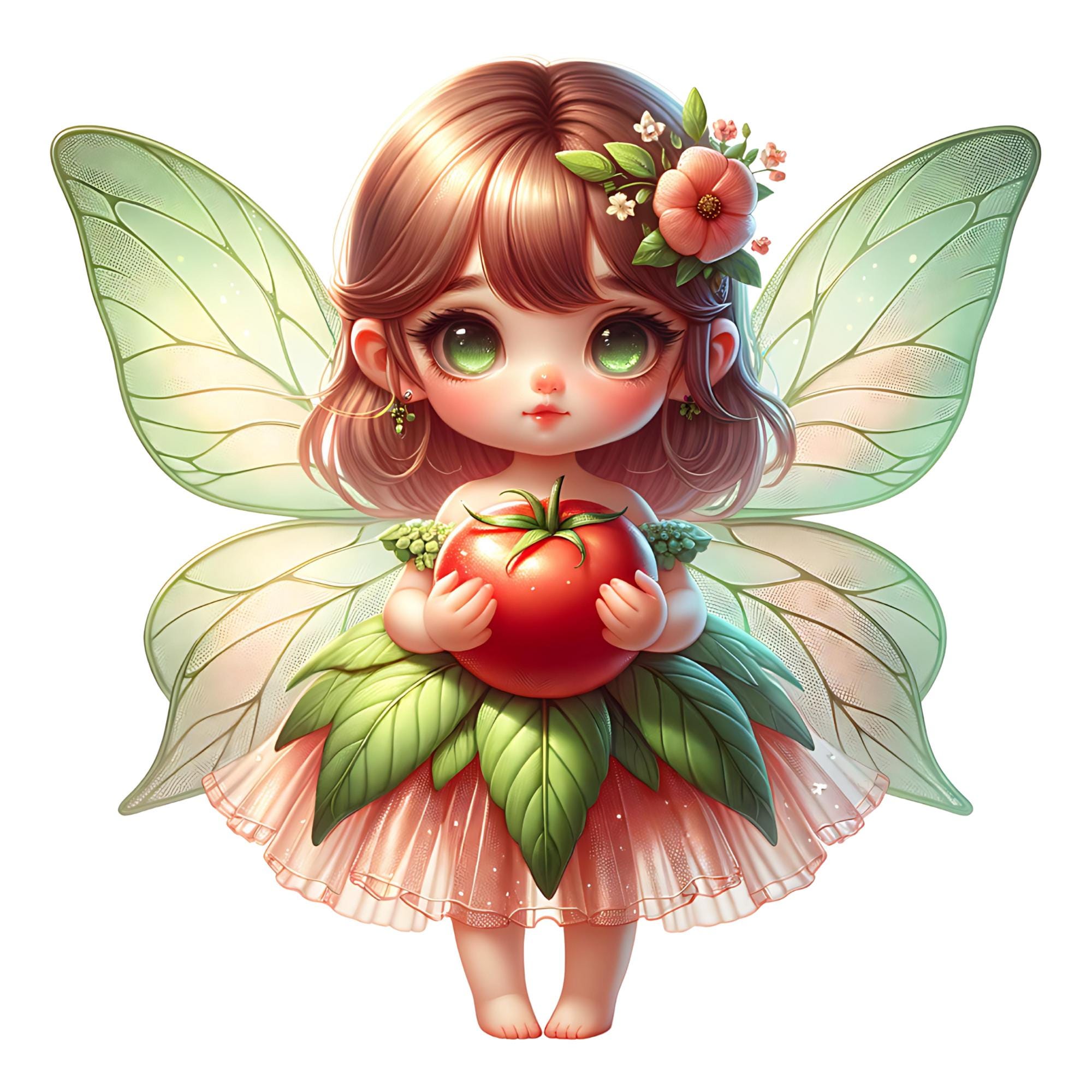その他 fairy Watercolor Fairy Garden Clipart 12 PNG Cute Fairy Vegetable Garden