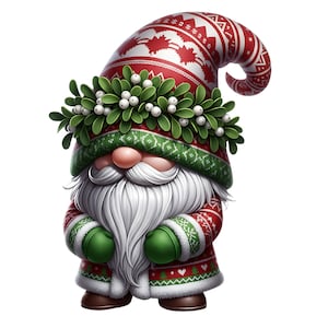 Weihnachts Wichtel Clipart Bundle | 16 PNG Weihnachtswichtel Illustrationen | Urlaub Gonk Sublimation | Winter digitaler Download | Kommerzielle Nutzung