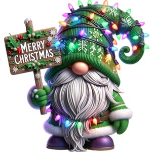 Christmas Gnome Clipart Bundle, Winter Gnome png graphics, Christmas Clipart, Christmas sublimation, Transparent background, Commercial Use
