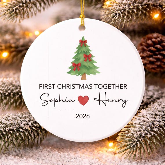 First Christmas Together Ornament - 2026 Personalized Couple Gift