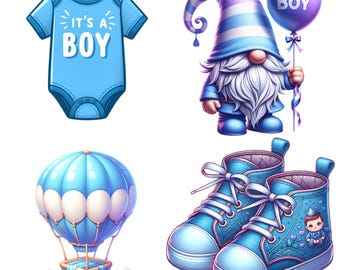 its a boy clipart bundle baby shower png newborn graphics blue baby clipart nursery design digital download commercial use