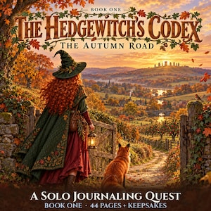 Hedgewitch Solo Journaling RPG Book One, The Autumn Road, Witch Journal Game with Keepsakes, Cozy Printable Quest PDF, Journal Prompts