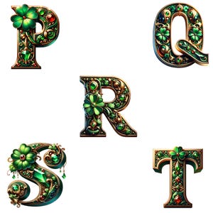 St Patrick's Day Alphabet PNG, Shamrock Letters, St Patricks Day Art ...