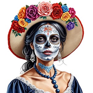 La Catrina Watercolor Collection Clipart, 12 PNG Day Of The Dead Clipart, Dia De Los Muertos Clipart, Day Of The Dead PNG, Commercial Use