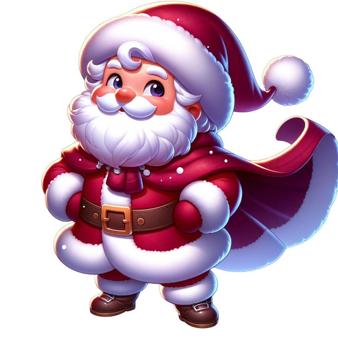 Santa Clipart, 12 Adorable Cartoon Santa Clipart, Vintage Christmas Png,  Retro Christmas, Whimsical Christmas, Transparent Background PNG - Etsy ..., image size:1080x1080