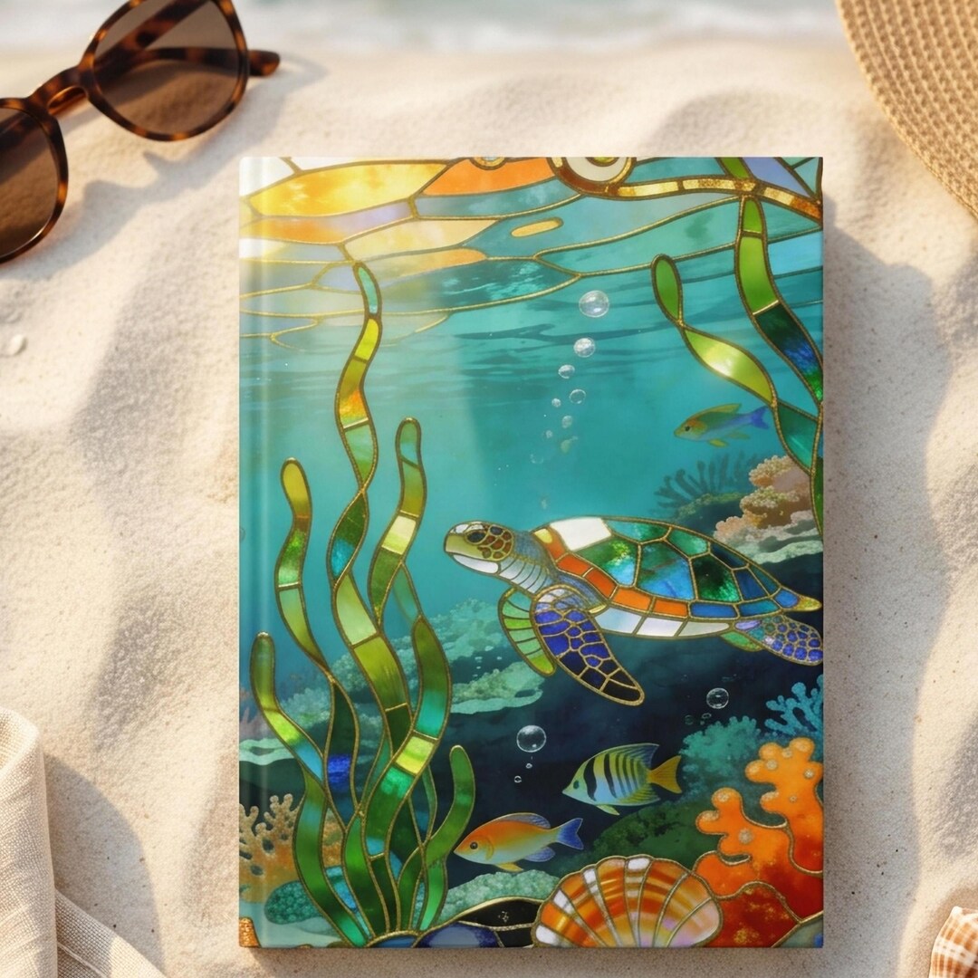 Turtle Oiary Sea Turtle Journal Ocean Notebook Stained Glass Reef Diary Turtle Lover ...