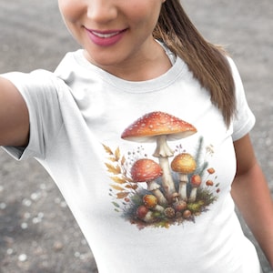 Mushrooms PNG | Cottagecore Sublimation Design | Goblincore Digital Download File | Green Witch Fairycore Design for TShirt Mug Tote Hoodie