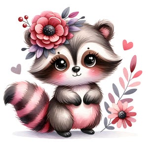 Woodland Animals Clipart 12 Watercolor, Cute Creature Clipart Set, Nursery Clipart Transparent PNGs, Fox, Bear, Deer Sublimation Design
