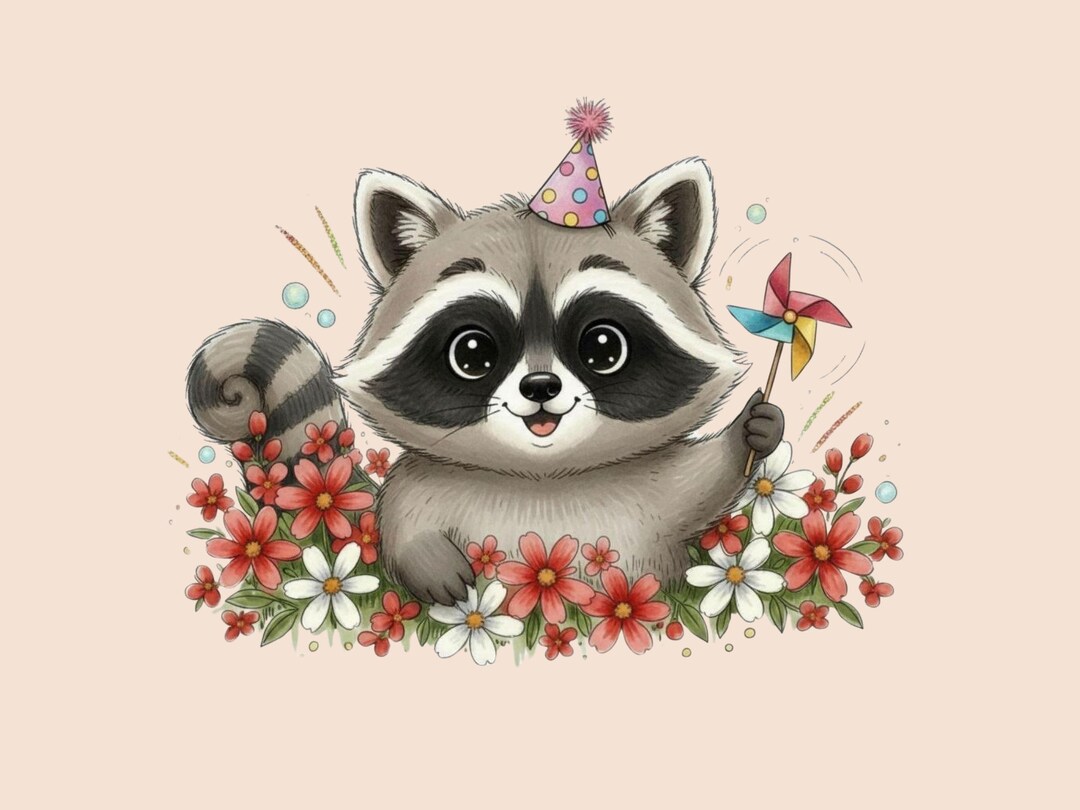 Cute Birthday Animal Clipart Bundle PNG Woodland Party Animals Birthday ...
