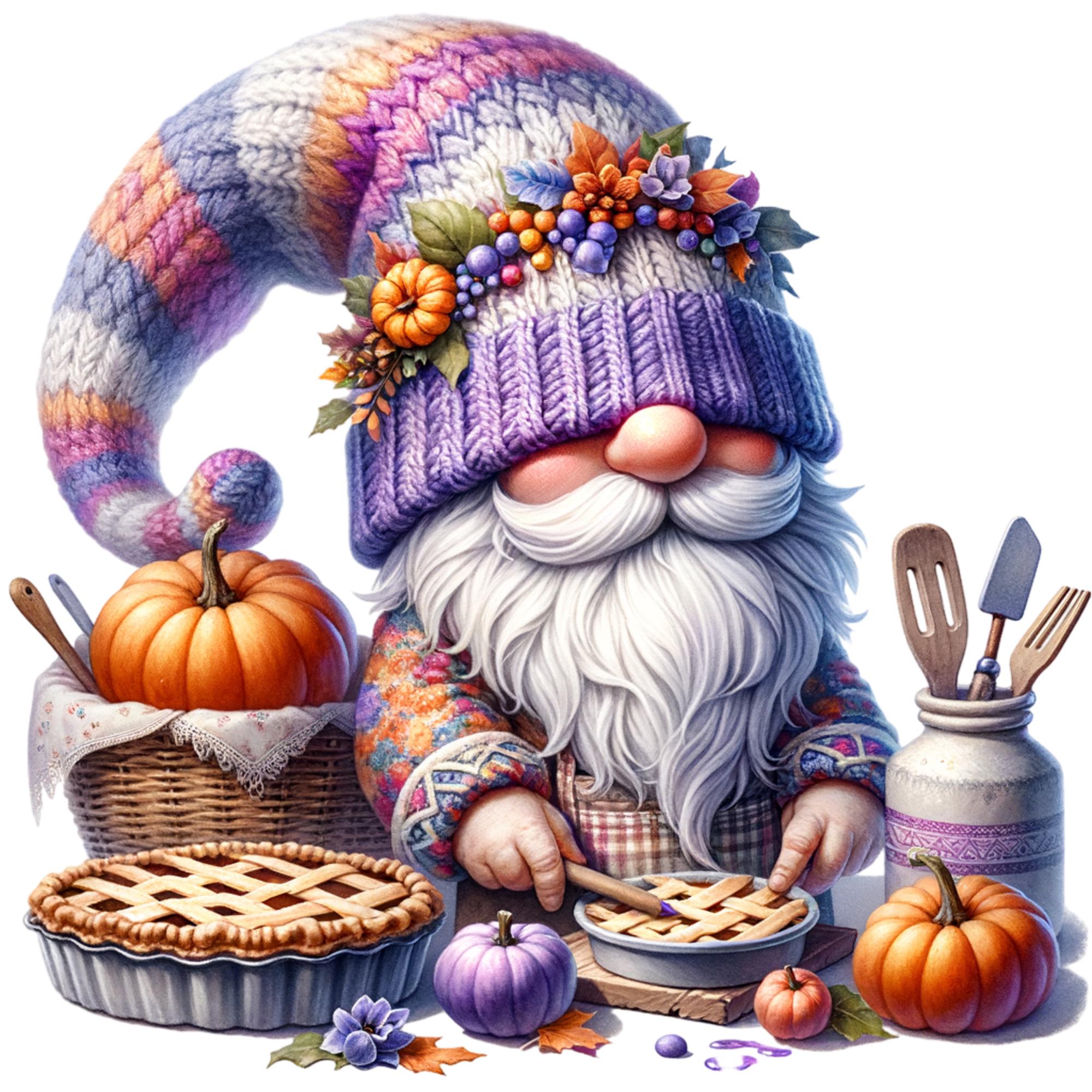 Fall Gnomes Clipart Bundle, 16 PNG Autumn Clipart, Pumpkin Spice Gnomes ...