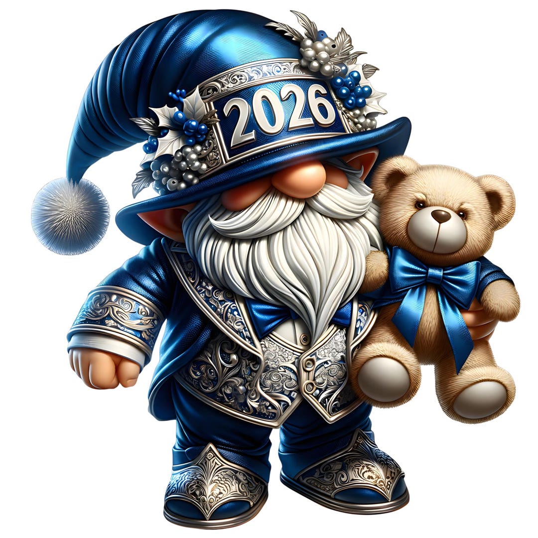 New Year 2026 Gnomes Clipart PNG Bundle Cute Holiday Gnomes With Il 1080xN.7417780947 H1ip 