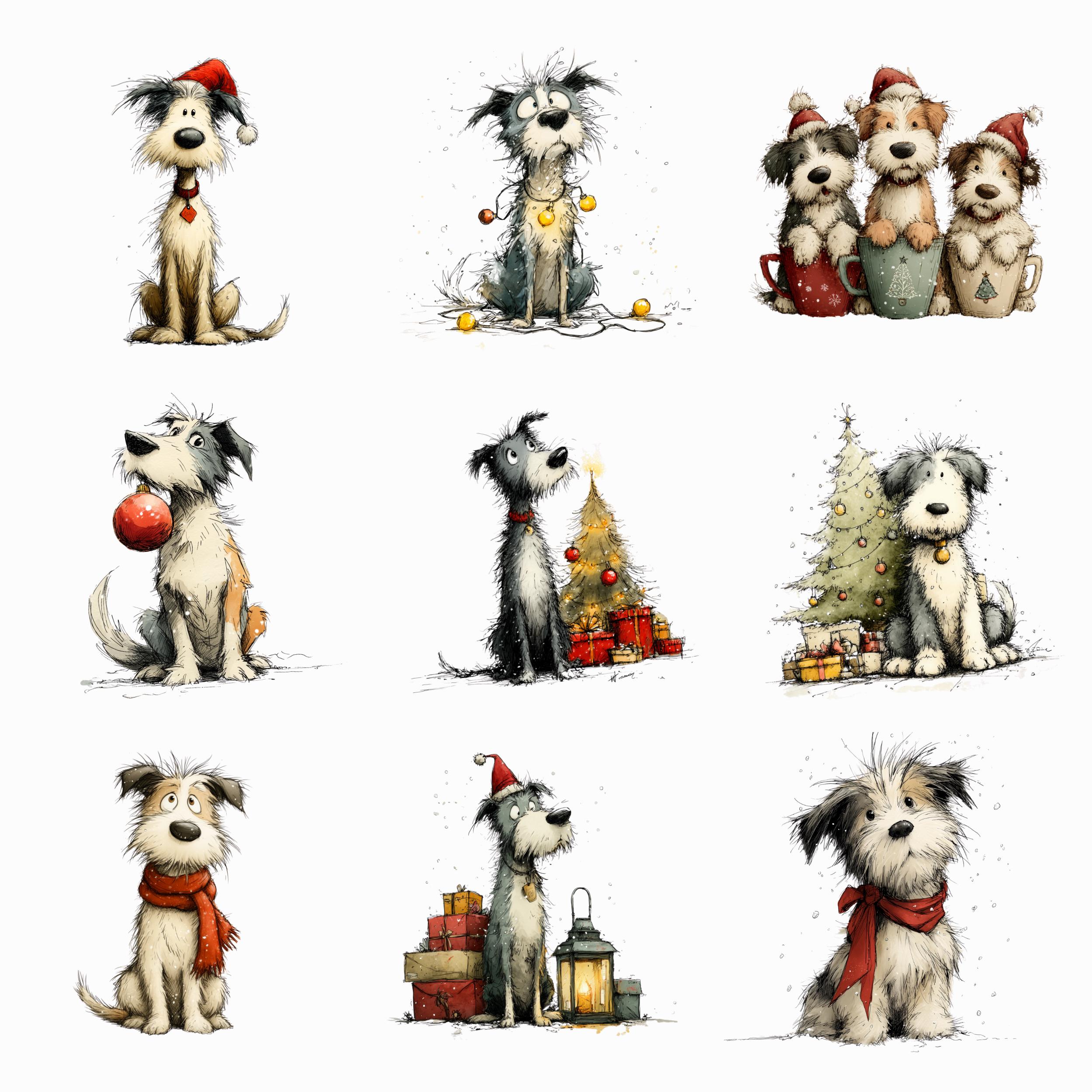 Christmas Dog Clipart Bundle 18 PNG Watercolor Puppy Clipart Cute ...