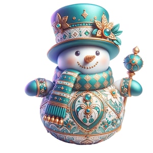 Snowman Clipart, Festive Snowman Clipart Bundle 12 png, For Card Making, Shirts, Mugs, Watercolor Christmas Snowman Download, Commercial Use