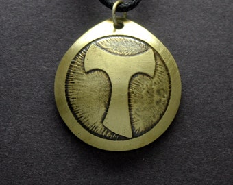 Handcrafted Brass Pendant with Engraved "Tau" of the Camino de Santiago