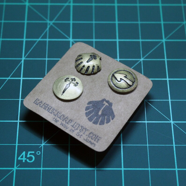 Shell, Arrow, and Cross: Set of Camino De Santiago Inspired Pins - Etsy