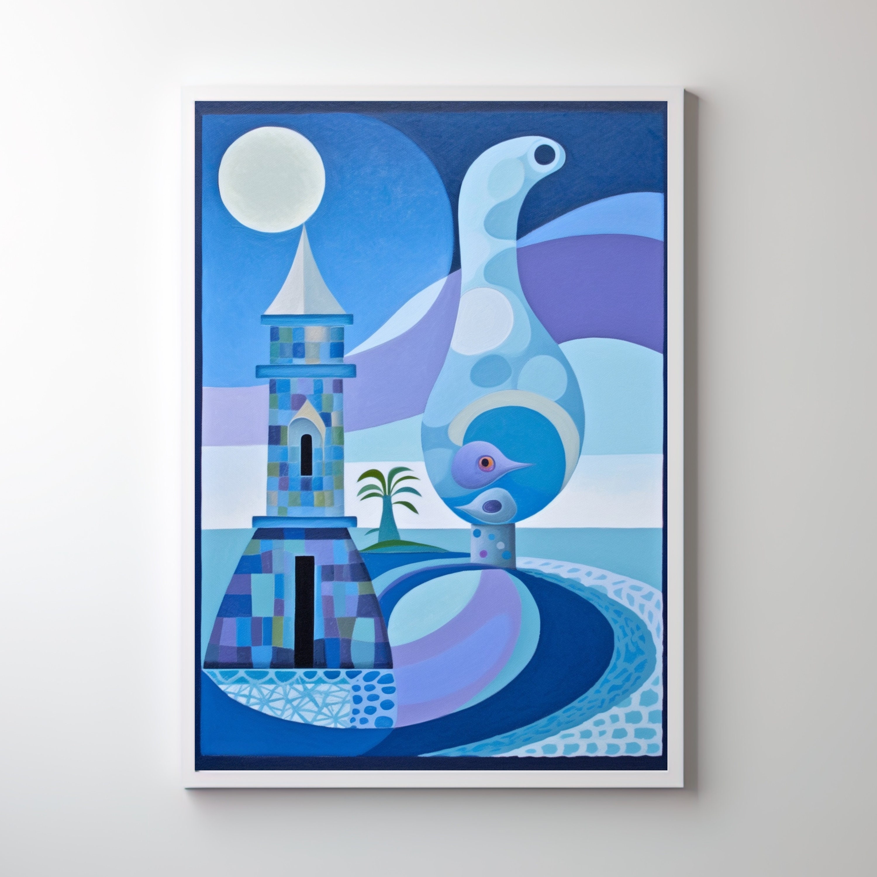 Navy Blue Abstract Wall Art Set of 9 Abstract Blue Prints Minimalist