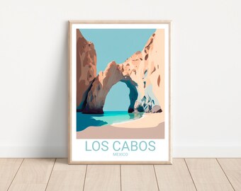 Los Cabos Travel Print, Cabo Artwork, Cabo San Lucas Art, Cabo Poster, Travel Poster, Minimalist Art, Beach Art, Travel Artwork, Cabo Print
