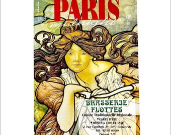Vintage Paris Midnight Juliette 1996 BRASSERIE FLOTTES Street Map Magazine 6x9”