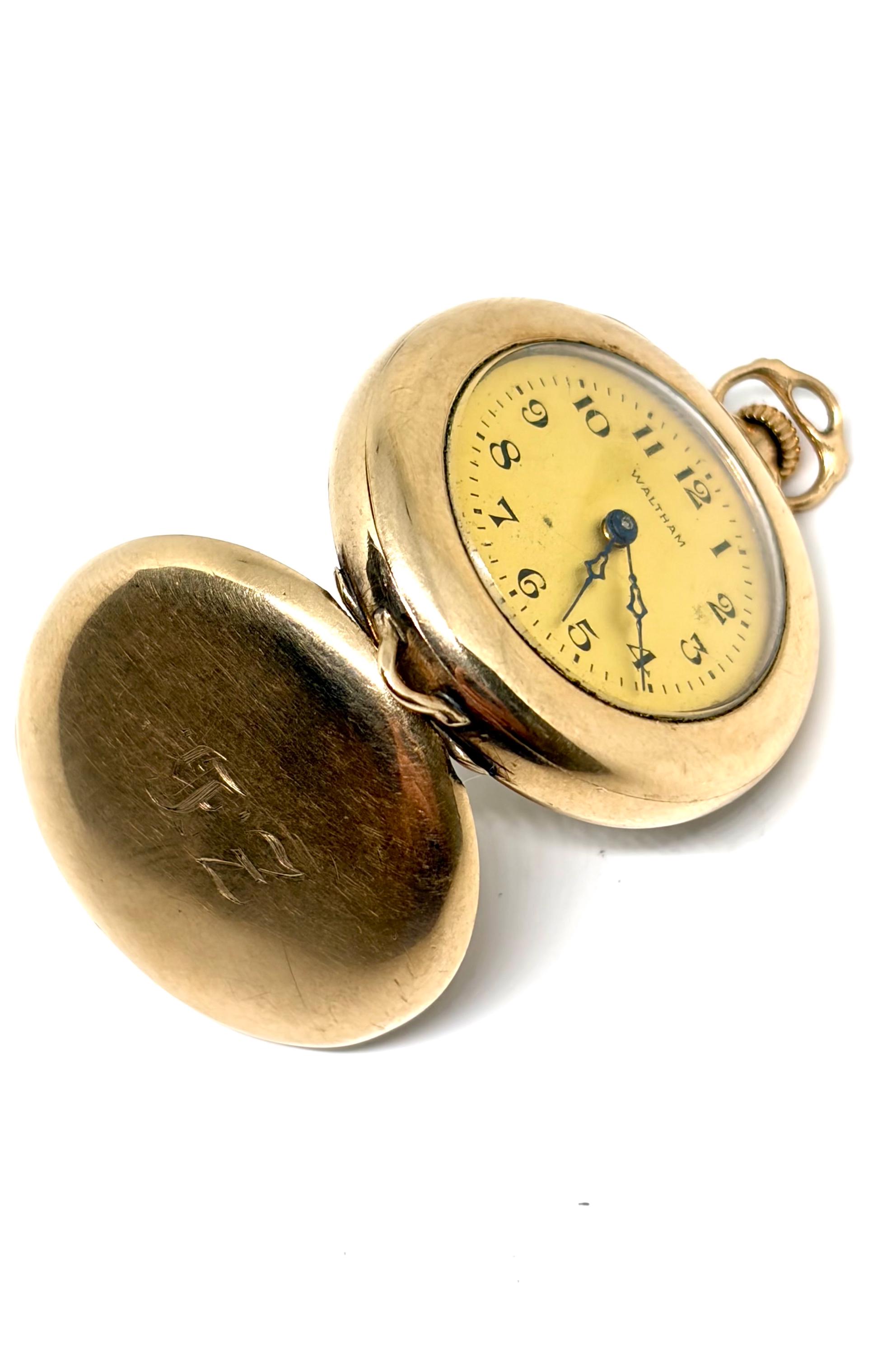waltham - 14k watch Etsy 日本 懐中時計 手巻き ハンターケース K14 