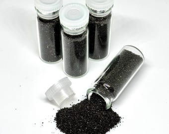 Refined Magnetic Black Sand: Natural Loadstone in Glass Jar