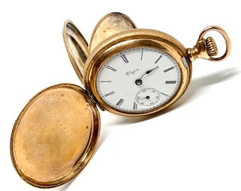 Vintage Elgin Gold Fill Mechanical Wind Up Antique Pocket Watch RREPAIR
