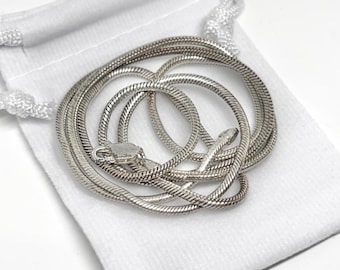 2MM Solid 925 Sterling Silver ROUND SNAKE Chain Necklace Made In Italy 24”
