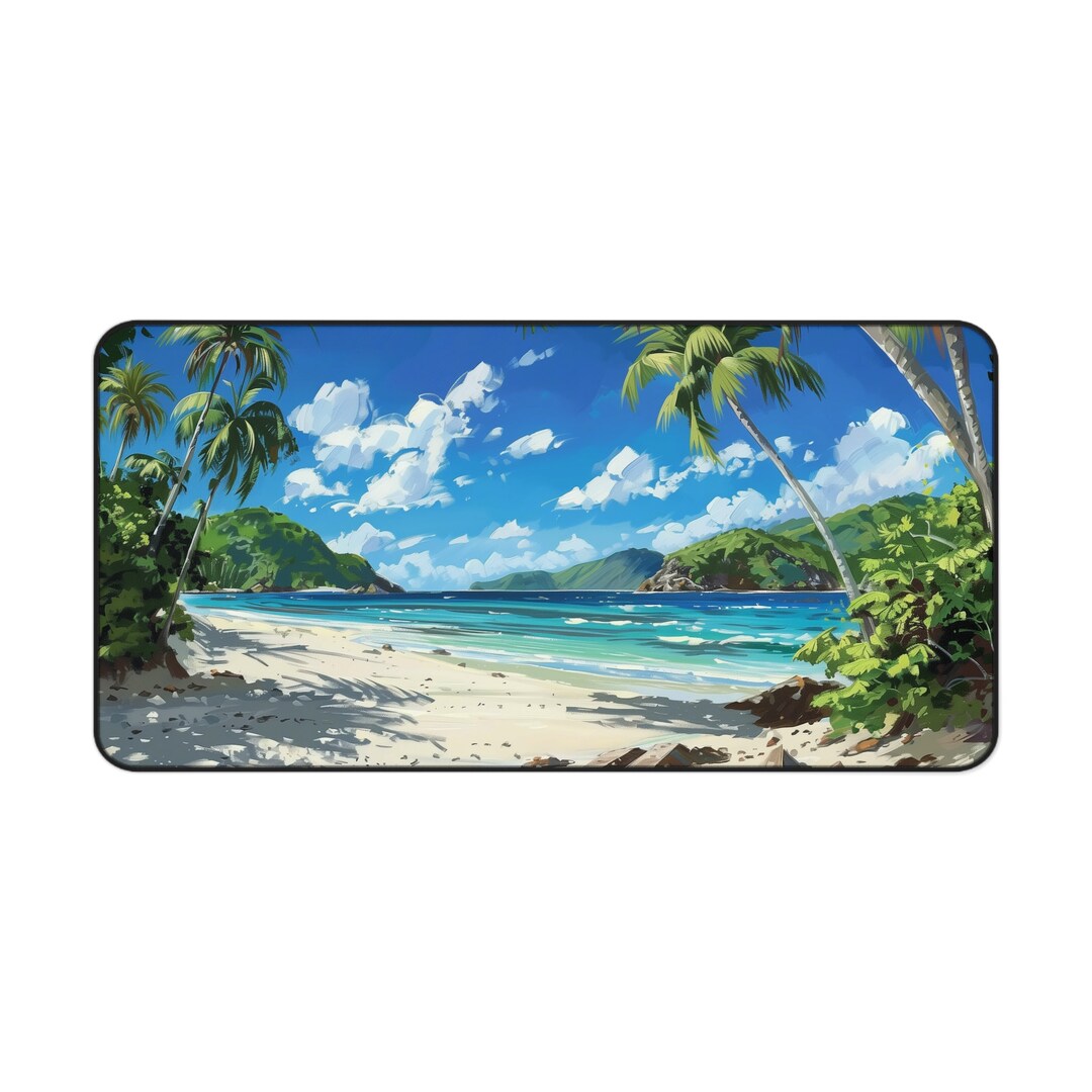 Caribbean Beach Desk Mat, Tropical Office Decor, Full-print Neoprene - Etsy